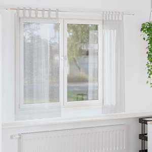 Voile zavesa 2 pcs Svetlo siva 175 x 140 cm Poliester