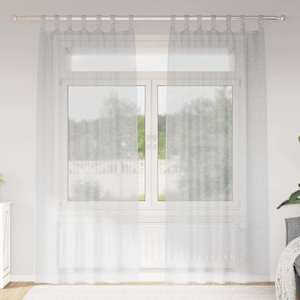 Voile zavesa 2 pcs Svetlo siva 245 x 140 cm Poliester