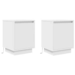 Noční stolky s LED světly 2 ks bílé 38x34x50 cm - obrázek 3