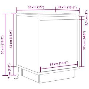 Noční skříňka s LED osvětlením Dub Sonoma 38x34x50 cm - obrázek 14
