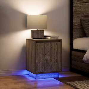 Noční skříňka s LED osvětlením Dub Sonoma 38x34x50 cm - obrázek 5
