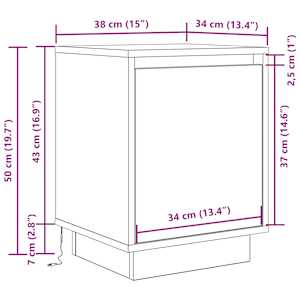 Noční skříňka s LED světly Staré dřevo 38x34x50 cm - obrázek 14
