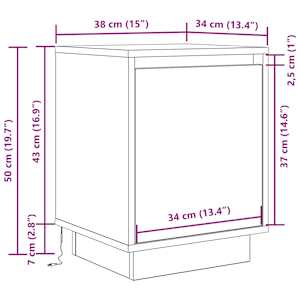 Noční skříňky s LED osvětlením 2 ks Dub Artisan 38x34x50 cm - obrázek 16