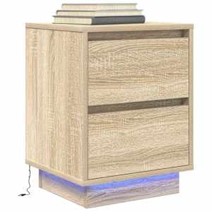 Noční skříňka s LED osvětlením Dub Sonoma 38x34x50 cm - obrázek 1