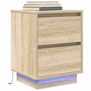Noční skříňky s LED osvětlením 2 ks Dub Sonoma 38x34x50 cm - obrázek 6