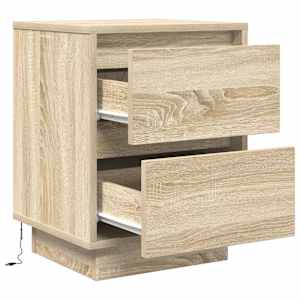 Noční skříňky s LED osvětlením 2 ks Dub Sonoma 38x34x50 cm - obrázek 8
