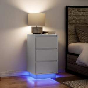 Noční skříňka s LED světly bílá 38x34x65 cm - obrázek 1