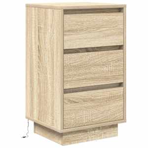 Noční skříňka s LED osvětlením Dub Sonoma 38x34x65 cm - obrázek 3