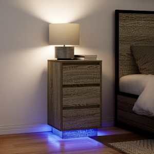 Noční skříňka s LED osvětlením Dub Sonoma 38x34x65 cm - obrázek 1