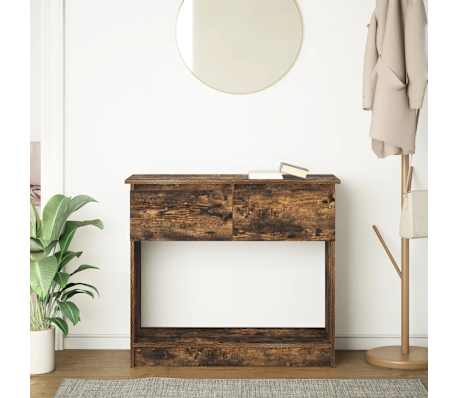 vidaXL Table console avec tiroirs ch&ecirc;ne fum&eacute; 85,5x38,5x74,5 cm