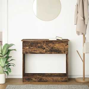 vidaXL Table console avec tiroirs ch&ecirc;ne fum&eacute; 85,5x38,5x74,5 cm