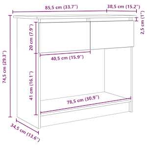 Konzolový stolek se zásuvkami dub artisan 85,5x38,5x74,5 cm - obrázek 12