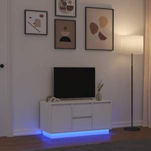 TV skříňka s LED osvětlením bílá 100x41x50 cm - obrázek 1