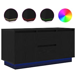 vidaXL LED-tuledega telerikapp, must, 100x41x50 cm