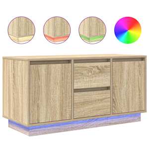 vidaXL LED-tuledega telerikapp, Sonoma tamm, 100x41x50 cm
