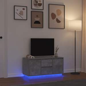 TV skříňka s LED osvětlením betonově šedá 100x41x50 cm - obrázek 1