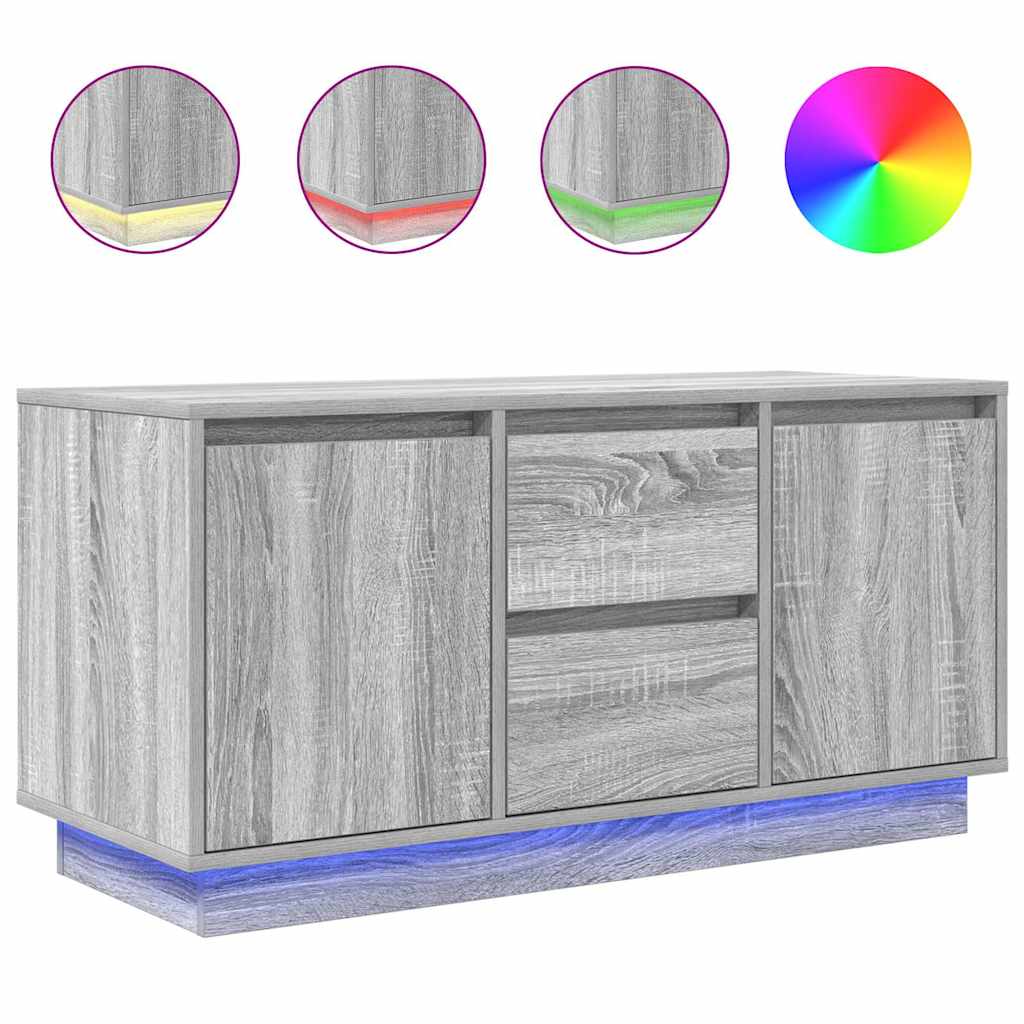 vidaXL TV omarica z LED lučkami siva sonoma 100x41x50 cm