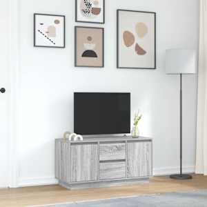 TV skříňka s LED světly šedý sonoma 100x41x50 cm - obrázek 4
