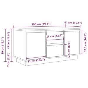 TV skříňka s LED osvětlením Dub hnědý 100x41x50 cm - obrázek 15