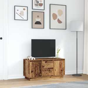 TV skříňka s LED osvětlením starého dřeva 100x41x50 cm - obrázek 4