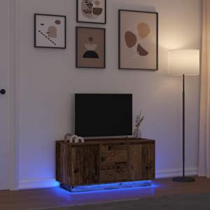 TV skříňka s LED osvětlením starého dřeva 100x41x50 cm - obrázek 1