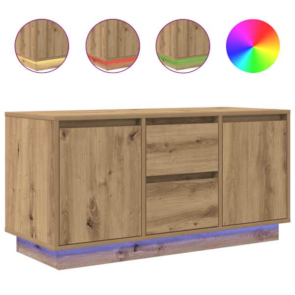 vidaXL LED-valgustitega telerikapp artisan tamm 100x41x50 cm