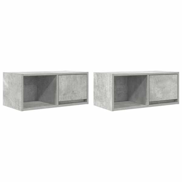 vidaXL seina telerikapid, 2 tk, betoonhall, 60x31x25,5 cm, tehispuit