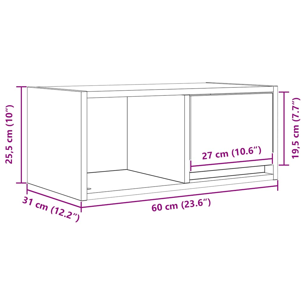 TV skříňky 2 ks Kouřový dub 60x31x25,5 cm Dřevěné konstrukce - obrázek 15