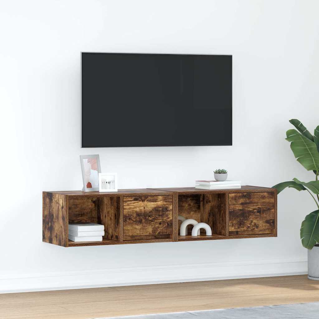 vidaXL TV-Schränke 2 Stk. Räuchereiche 60x31x25,5 cm Holzwerkstoff