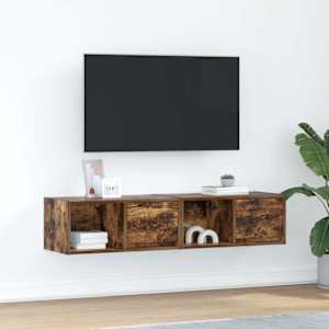 TV omarica 2 kosa dimljeni hrast 60x31x25,5 cm inženirski les