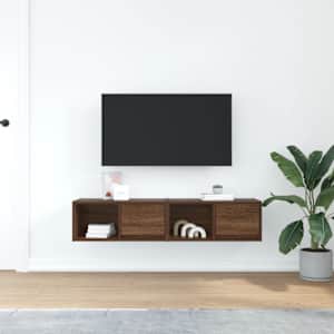 TV skříňky 2 ks Hnědý dub 60x31x25,5 cm Dřevěná konstrukce - obrázek 3