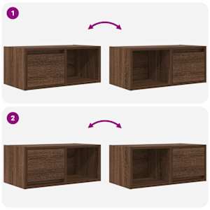 TV skříňky 2 ks Hnědý dub 60x31x25,5 cm Dřevěná konstrukce - obrázek 10