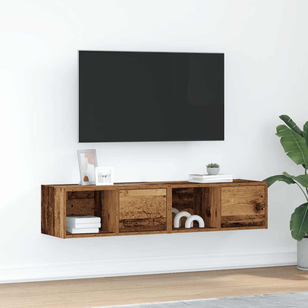 vidaXL TV-Schränke 2 Stk. Altholz-Optik 60x31x25,5 cm Holzwerkstoff