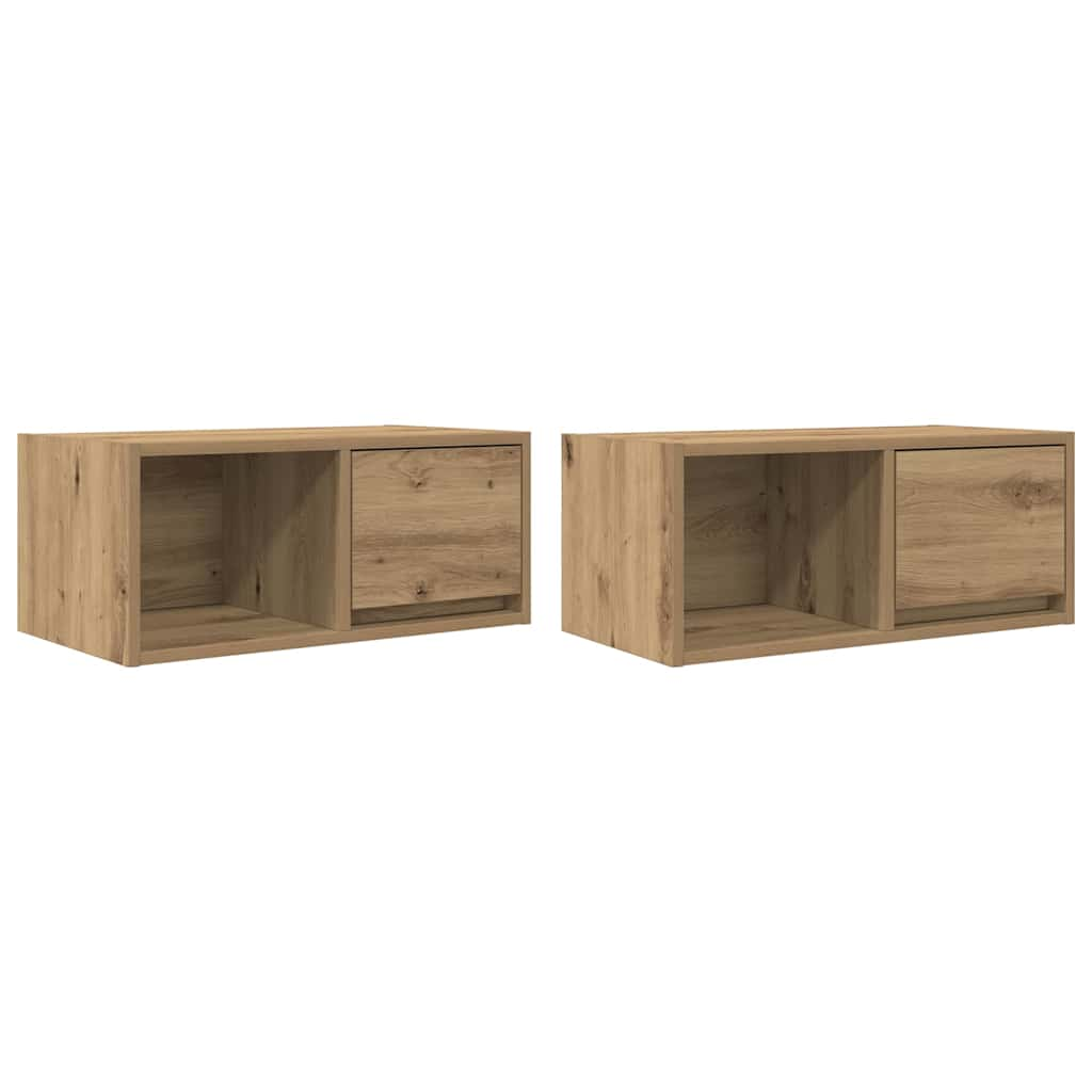 vidaXL TV skříňky 2 ks Dub Artisan 60x31x25,5 cm Dřevěné konstrukce