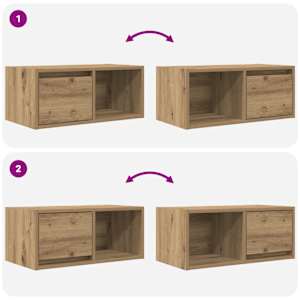 TV skříňky 2 ks Dub Artisan 60x31x25,5 cm Dřevěné konstrukce - obrázek 10
