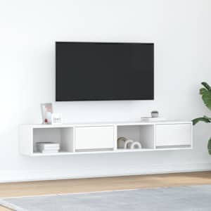 TV omarica 2 kosa bela 80x31x25,5 cm inženirski les