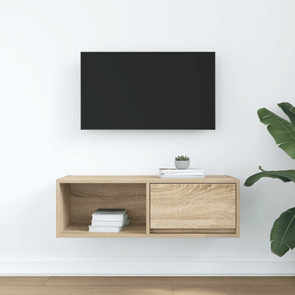 vidaXL Tv-meubel 80x31x25,5 cm bewerkt hout sonoma eikenkleurig