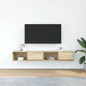 TV skříňky 2 ks Dub Sonoma 80x31x25,5 cm Dřevěné konstrukce - obrázek 3
