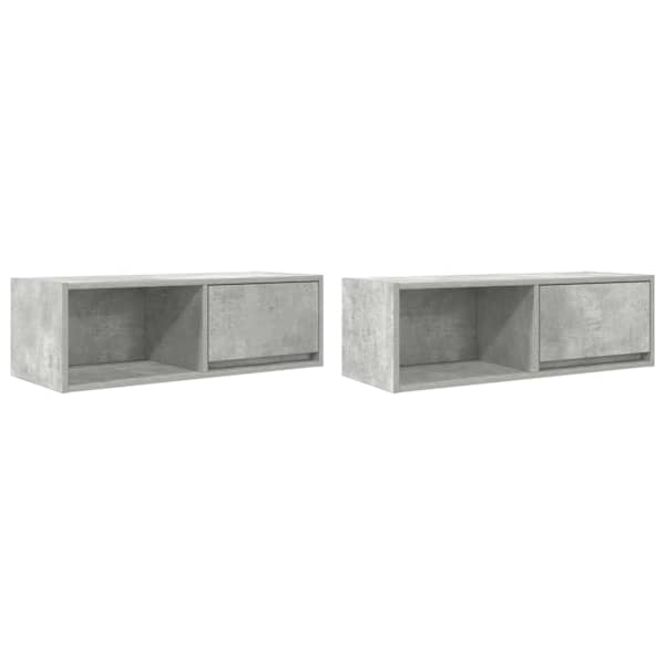 vidaXL seina telerikapid, 2 tk, betoonhall, 80x31x25,5 cm, tehispuit