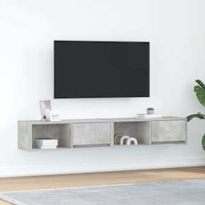 TV omarica 2 kosa betonsko siva 80x31x25,5 cm inženirski les