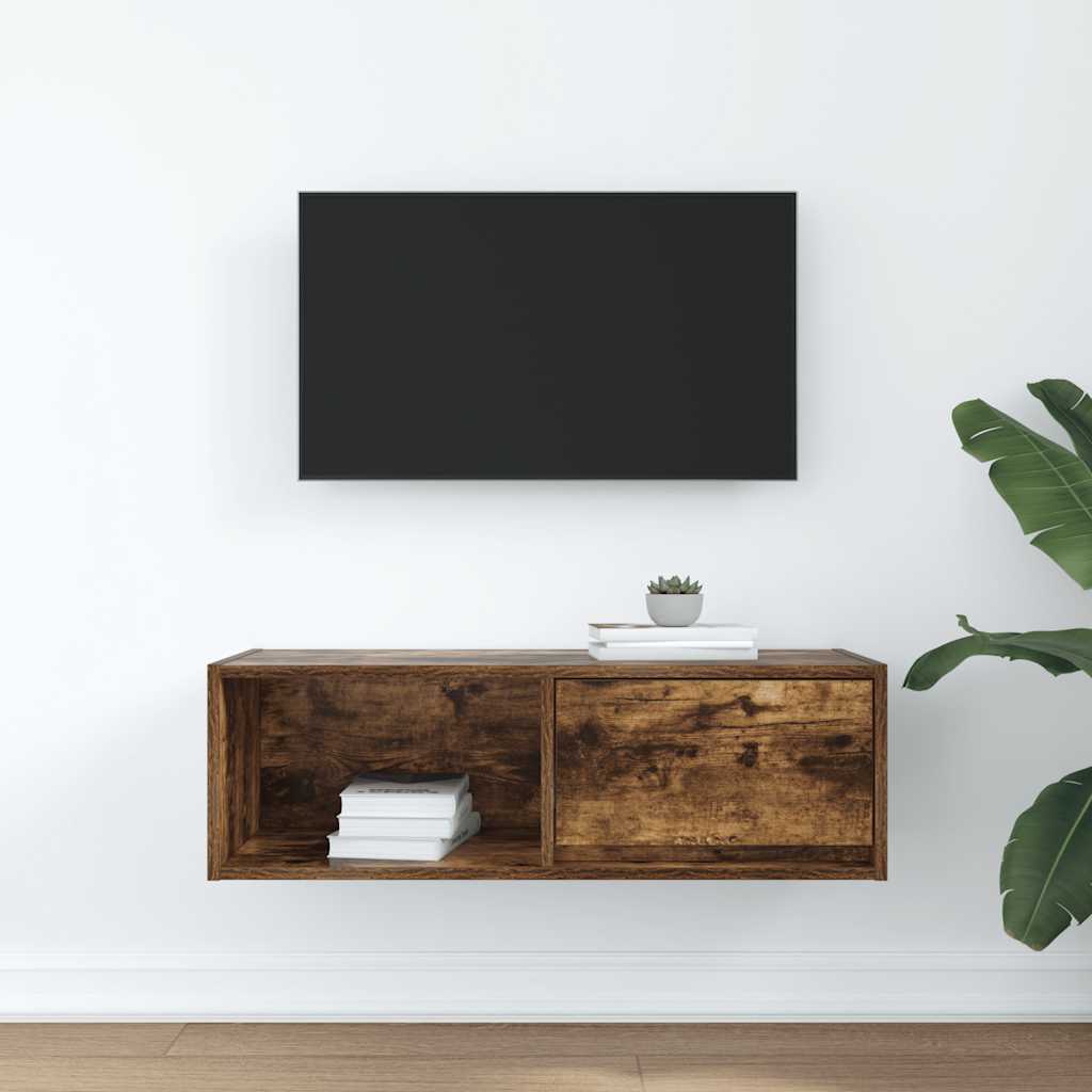 vidaXL Tv-meubel 80x31x25,5 cm bewerkt hout gerookt eikenkleurig