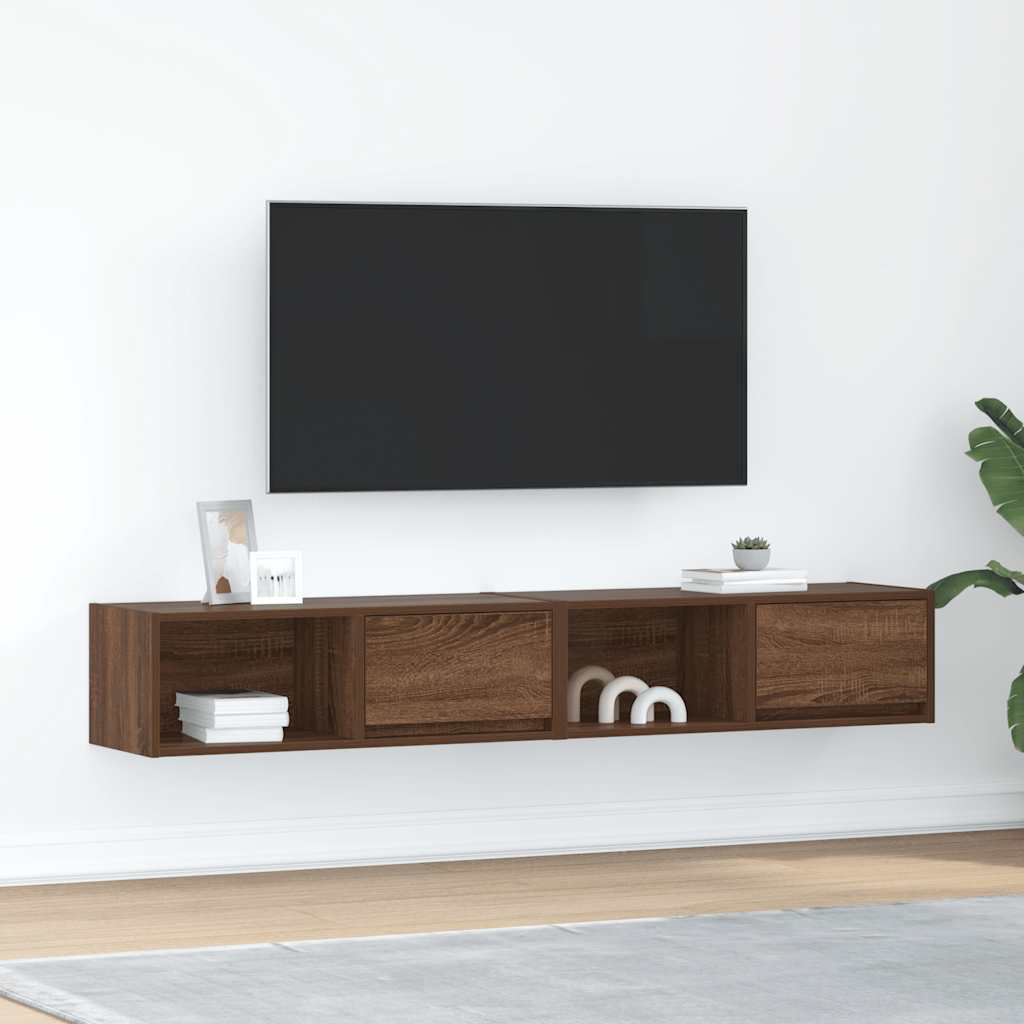 vidaXL TV-Schränke 2Stk. Braun Eichen-Optik 80x31x25,5cm Holzwerkstoff