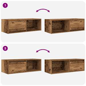 TV skříňky 2 ks Staré dřevo 80x31x25,5 cm Dřevěné konstrukce - obrázek 10