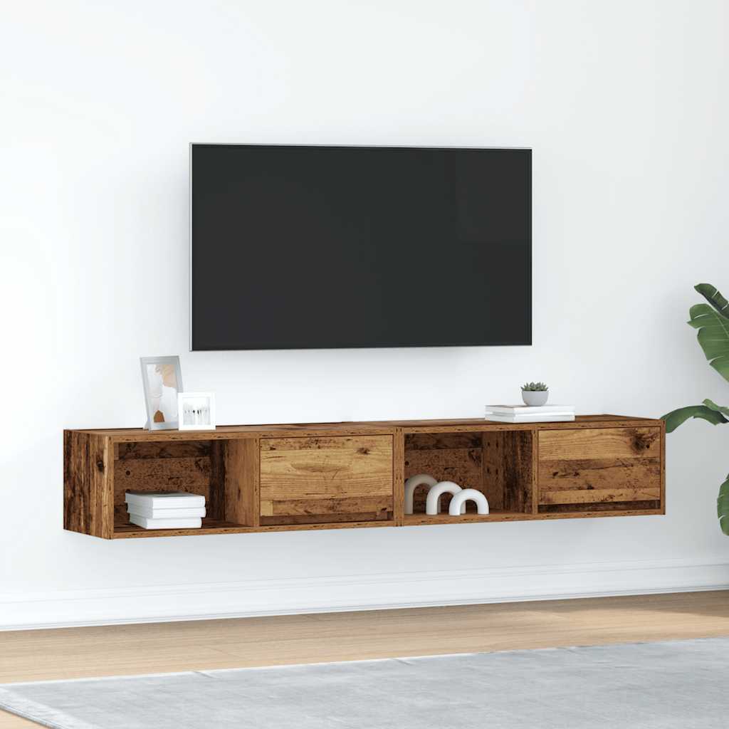 vidaXL TV-Schränke 2 Stk. Altholz-Optik 80x31x25,5 cm Holzwerkstoff