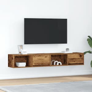 TV omarica 2 kosa starinski les 80x31x25,5 cm inženirski les