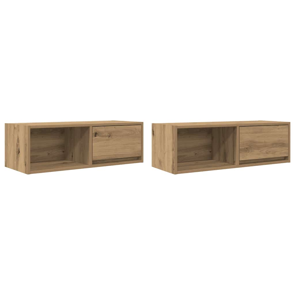 vidaXL TV stolíky 2 ks dub artisan 80x31x25,5 cm spracované drevo