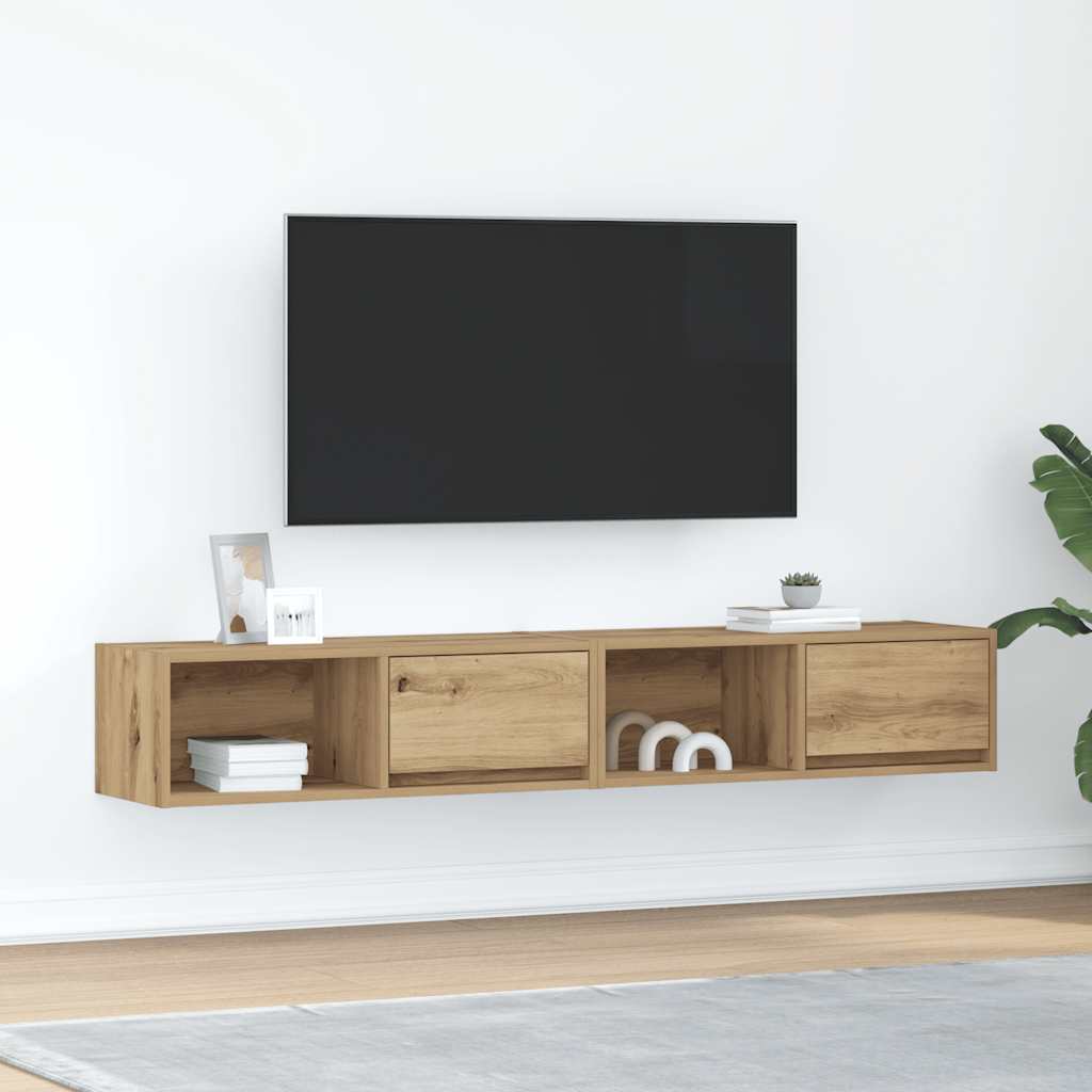 vidaXL TV-Schränke 2 Stk. Artisan-Eiche 80x31x25,5 cm Holzwerkstoff