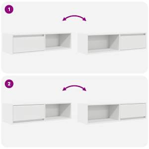 TV skříňky 2 ks Bílá 100x31x25,5 cm Dřevěná konstrukce - obrázek 10