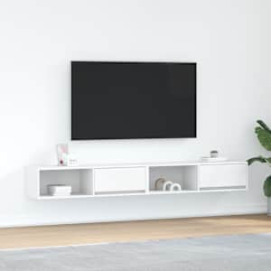 TV omarica 2 kosa bela 100x31x25,5 cm inženirski les