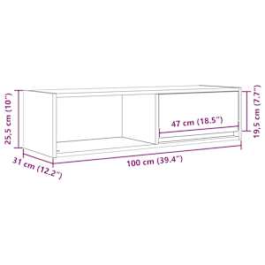 TV skříňka Černý dub 100x31x25,5 cm Dřevěná konstrukce - obrázek 14